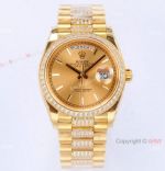  Rolex Diamond 36mm Day-Date Watch Yellow Gold Center Diamonds